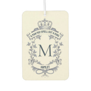 Custom Elegant Monogram King Vintage Quote Car Air Freshener