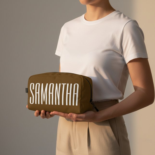 Custom Elegant Monogram Makeup Pouch for Her & Mum (Personalized Makeup Bag with Name – Custom Cosmetic Bag Gift for Women, Bridesmaids, Mom, or Friends)