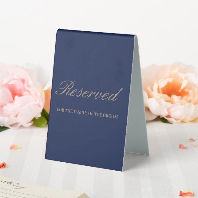Custom Elegant Navy Script Wedding Reserved  (In SItu (Wedding))