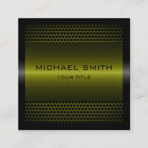 Custom Elegant Olive Stainless Metal Square Business Card