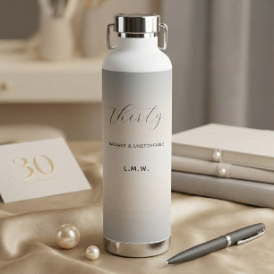 Custom Elegant Pearl Milestone Birthday Gift Water Bottle