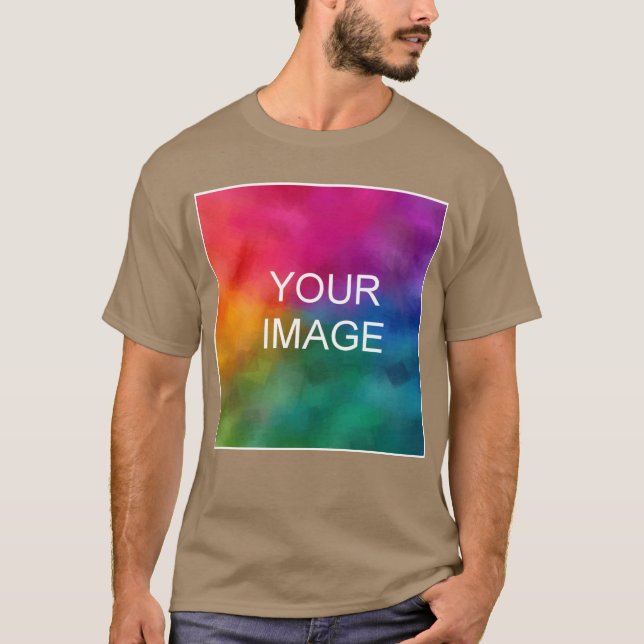 Custom Elegant Pebble Add Image Logo Photo T-Shirt (Front)