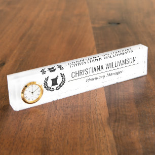 Custom Elegant Pharmacist Pharmacy Staff Employee Nameplate