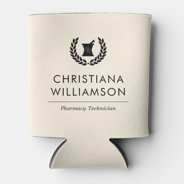 Custom Elegant Pharmacist Pharmacy Tech Staff Can Cooler (Front)