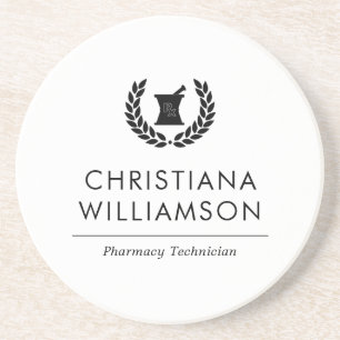 Custom Elegant Pharmacist Pharmacy Tech Staff Coaster