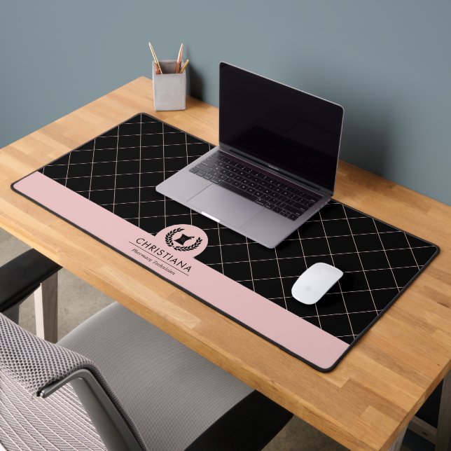 Custom Elegant Pharmacist Pharmacy Tech Staff Desk Mat (Office 2)