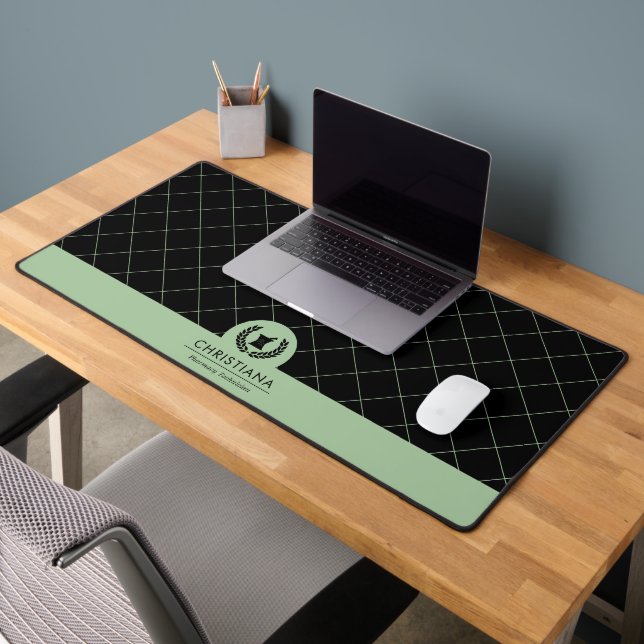 Custom Elegant Pharmacist Pharmacy Tech Staff  Desk Mat (Office 2)