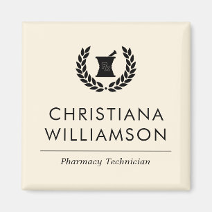 Custom Elegant Pharmacist Pharmacy Tech Staff Magnet