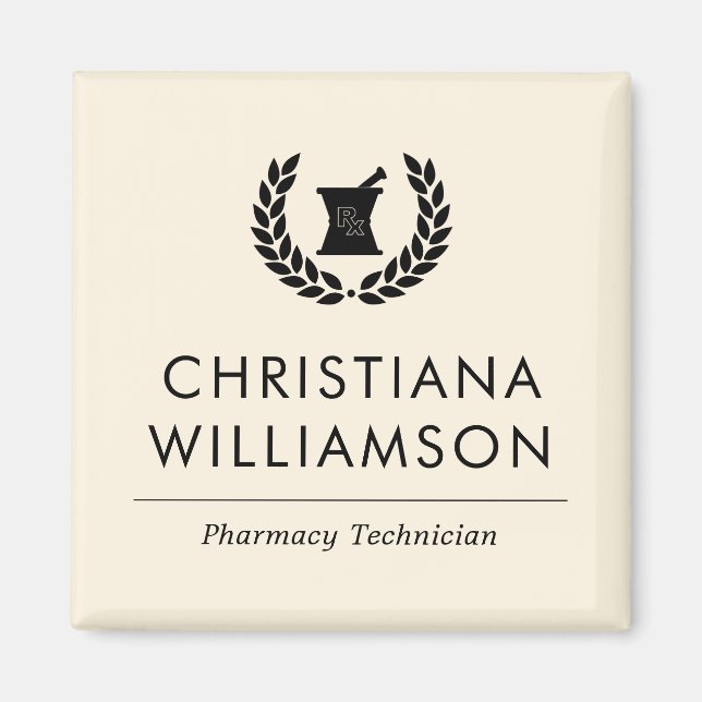 Custom Elegant Pharmacist Pharmacy Tech Staff Magnet (Front)