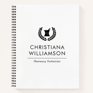 Custom Elegant Pharmacist Pharmacy Tech Staff Notebook