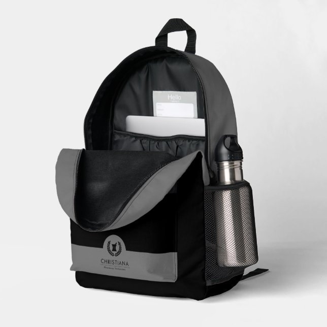 Custom Elegant Pharmacy Symbol Printed Backpack (Back Corner Right (Open))