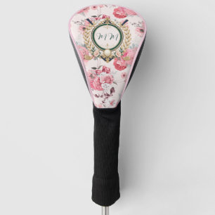 Custom Elegant Pink Monogram Golf Head Cover