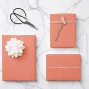Custom Elegant Plain Template Solid Colour Salmon Wrapping Paper Sheet