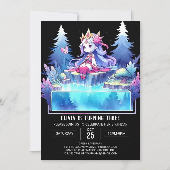 Custom Elegant Princess Birthday  Invitation (Front)