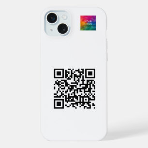 Custom Elegant QR Code Upload Logo Template Trendy iPhone 15 Plus Case