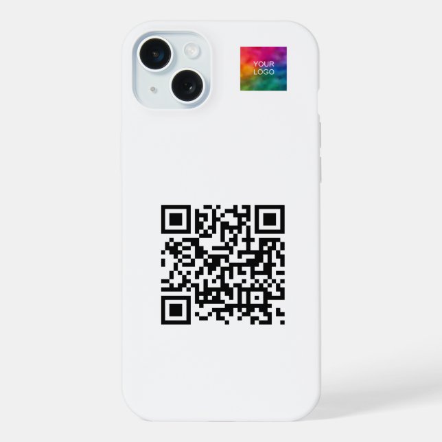 Custom Elegant QR Code Upload Logo Template Trendy iPhone Case (Back)