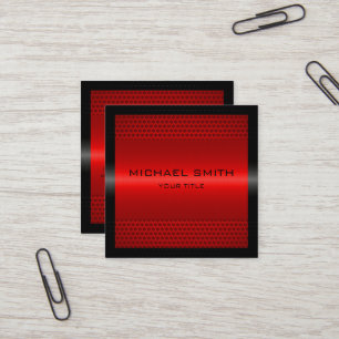 Custom Elegant Red Stainless Metal Square Business Card