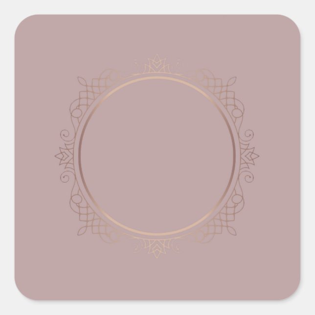 Custom Elegant Rose Gold Blank Template Add Text Square Sticker (Front)