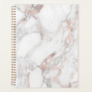 Custom Elegant Rose Gold Marble Blank Template Planner