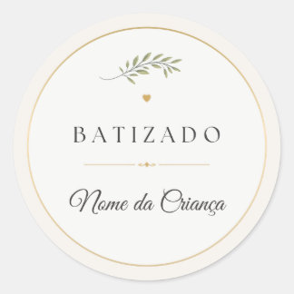 Custom Elegant Round Baptism Sticker