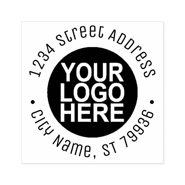 Custom Elegant Round Business Logo Return Address Rubber Stamp (Imprint)