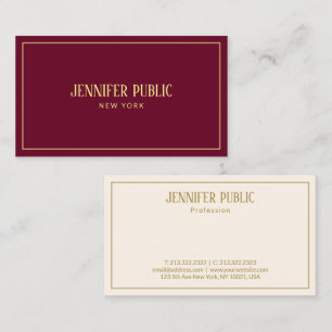 Custom Elegant Ruby Red & Gold Luxurious Business Card