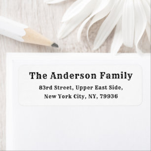 Custom Elegant Rustic Simple White Return Address Label