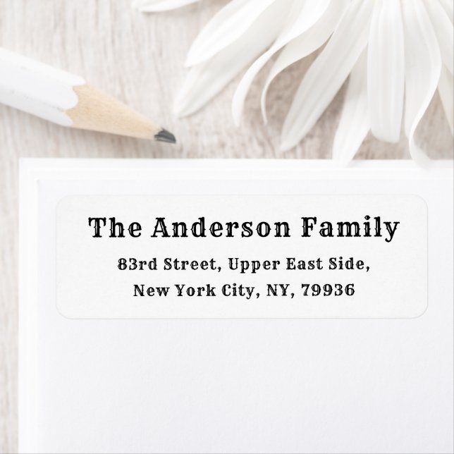 Custom Elegant Rustic Simple White Return Address Label (Insitu)