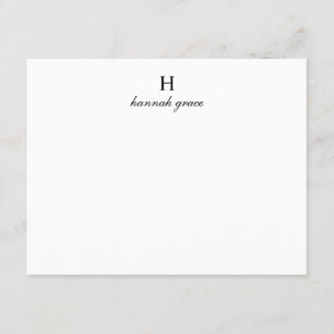 Custom Elegant Script Minimalist Monogram Name Card