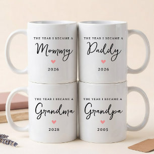 Custom Elegant Script Mummy Daddy Grandma Grandpa Coffee Mug