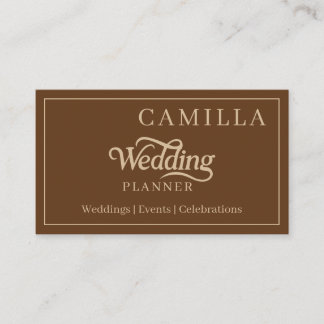 Custom Elegant Script Wedding Planner Business Car Card