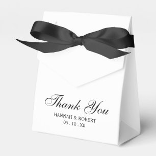 Custom Elegant Simple Black and White Thank You Favour Box