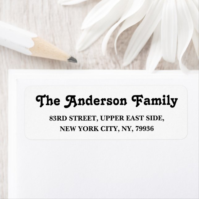 Custom Elegant Simple White Rustic Return Address Label (Insitu)