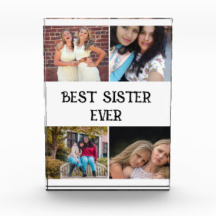 CUSTOM  ELEGANT SISTER 4 PHOTO COLLAGE BLOCK