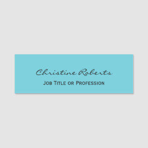 Custom Elegant Teal Aqua Business Employee Name Tag