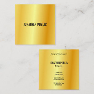 Custom Elegant Template Gold Look Modern Square Business Card