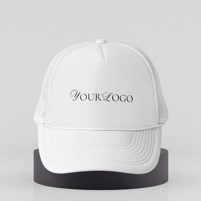 Custom Elegant Thin Business Logo Minimalist Plain Trucker Hat (Creator Uploaded)