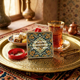 Custom Elegant Tile Pattern Persian Gifts for Her Metal Ornament