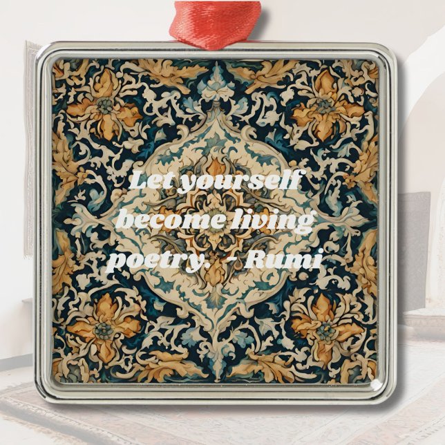 Custom Elegant Tile Pattern Persian Gifts for Her Metal Ornament (Custom Elegant Tile Pattern Persian Gifts for Her)