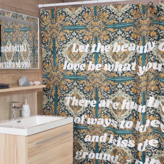 Custom Elegant Tile Pattern Persian Gifts for Her Shower Curtain (Custom Elegant Tile Pattern Persian Gifts for Her)