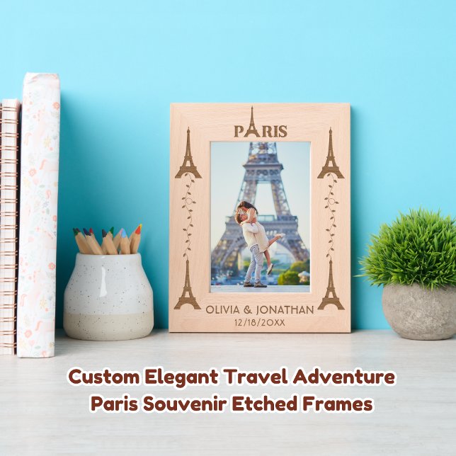 Custom Elegant Travel Adventure Paris Souvenir  Etched Frames (Creator Uploaded)