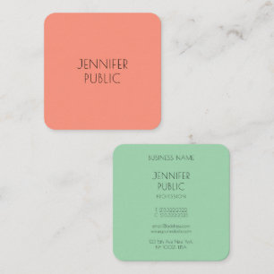 Custom Elegant Trend Colours Modern Simple Templat Square Business Card