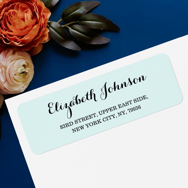 Custom Elegant Turquoise Aqua Blue Return Address Label (Custom Elegant Turquoise Aqua Blue Return Address Label)