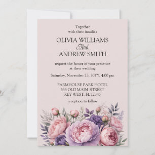 Custom elegant typography against a soft pink invitation