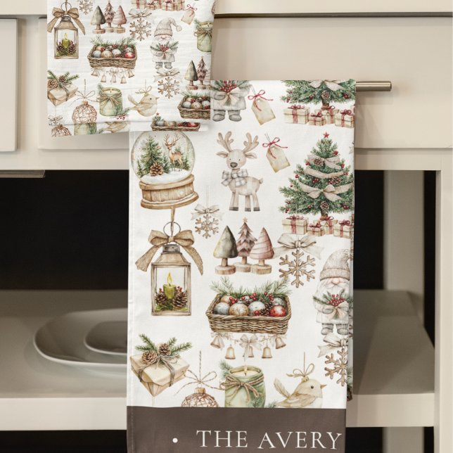 Custom Elegant Watercolor Christmas Bath Towel Set (Creator Uploaded)