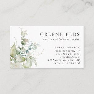 Custom Elegant Watercolor Greenery Business Card