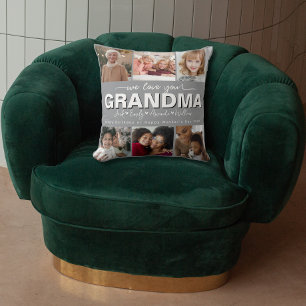 Custom Elegant We love you grandma Photo collage Cushion