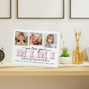 Custom Elegant We love you Mimi Photo collage Plaque