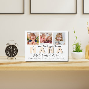 Custom Elegant We love you Nana Photo collage Plaque
