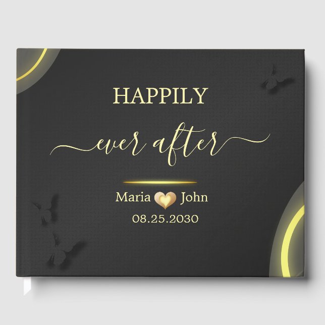 Custom Elegant Wedding Guest Book  (Front)